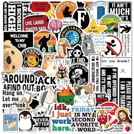 50Pcs Funny Stickers Set, Funny dr, Memes Decals, Nutritional Stickers,Aesthetic Vinyl Stickers for Laptop Waterbottle (Yellow)
