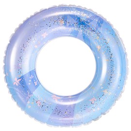 Adult Swimming Ring, Transparent Sequins Floating Ring, Inflatable Swimming Hoop 90 cm, Swimming Ring Tube for Summer Pool Party, Suitable for Adults and Children (Blue Purple)
