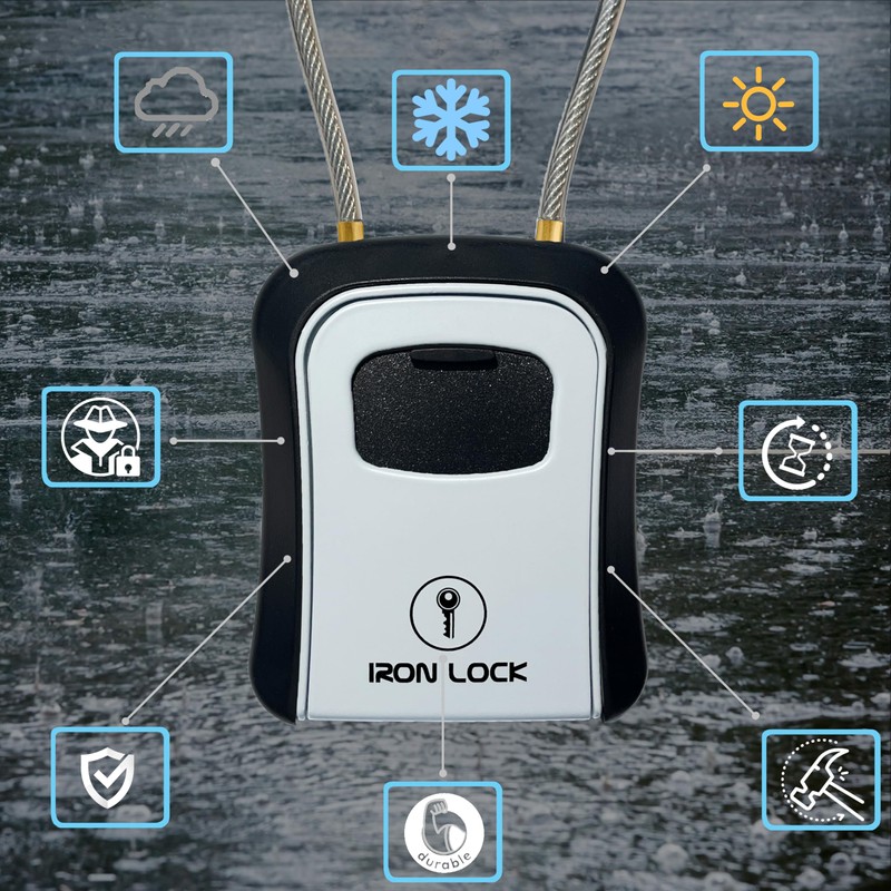 Iron Lock® - Key Lock Box Portable and Wall Mounted
