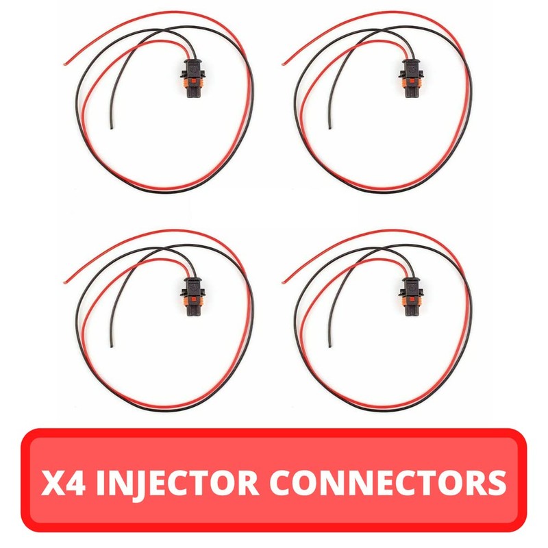4pcs 2 Pin Pre-Wired Bosch Diesel Injector Connector Injector Plug