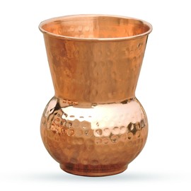 Hammered Copper Tumbler, LACQUERED-FREE, UNLINED and UNCOATED - 400 Ml, For Ayurveda Health Benefits (Traditional - 400 Ml)