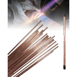 20 Rods Brazing Rods, Copper Brazing Rods 1/13" X 13.78", Copper Solder Round Self Fluxing for Copper Pipes HVAC Experimental Refrigeration Equipment