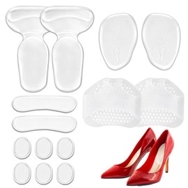 14 Stück Fersenpolster, rutschfest, Einsätze aus Fersenfutter, wiederverwendbar, Silikonschuhe, für Damen, Fersenschutz, lindert Fußschmerzen