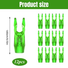 CYMYGS 12 Pack Archery Arrow Nocks, Glue on Plastic Replacement Nocks for Hunting & Target Practice, Compatible with Compound & Recurve Bows, DIY Arrow Repair Accessories, Hunting Compound Bow(green)