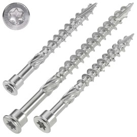 Terrace Screw with Cylinder Head 5.0 x 50 mm, Hardened Stainless Steel - Punched Head Facade Screw with ETA Approval - Pack of 200, TX25
