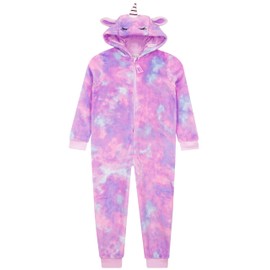 Harry Bear Girls Unicorn Onesie With 3D Ears - Purple, 11-12 Years