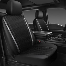 CAR PASS Memory Foam Mesh Bling Diamond Car Seat Cover 2 Front Seat Breathable Soft Sponge Universal Shining Glitter Sparkly Crystal Fit Armrest Automotive Truck SUV Cute Women Girl, Silver Rhinestone