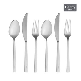 Denby Cutlery Western Set for 2 [6P] (Linear Matte Silver/Spice Glossy Silver), Spice Glossy Silver Western Set for 2 6p / 덴비 커트러리 양식기 2인 세트[6P] (리니어 무광 실버/스파이스 유광 실버), 스파이스 유광 실버 양식 2인 세트 6p
