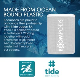Boompods Beachboom Sustainable Rugged Portable Bluetooth Speaker - Made of Ocean Bonded Plastic, Small Wireless Speakers, IPX7 Waterproof Speaker for