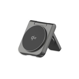 LMP Twist 2-in-1 - MagSafe Compatible Qi2 Wireless Charging Pad - Includes Power Supply and Cable - Collapsible, Ideal for Travel - Black