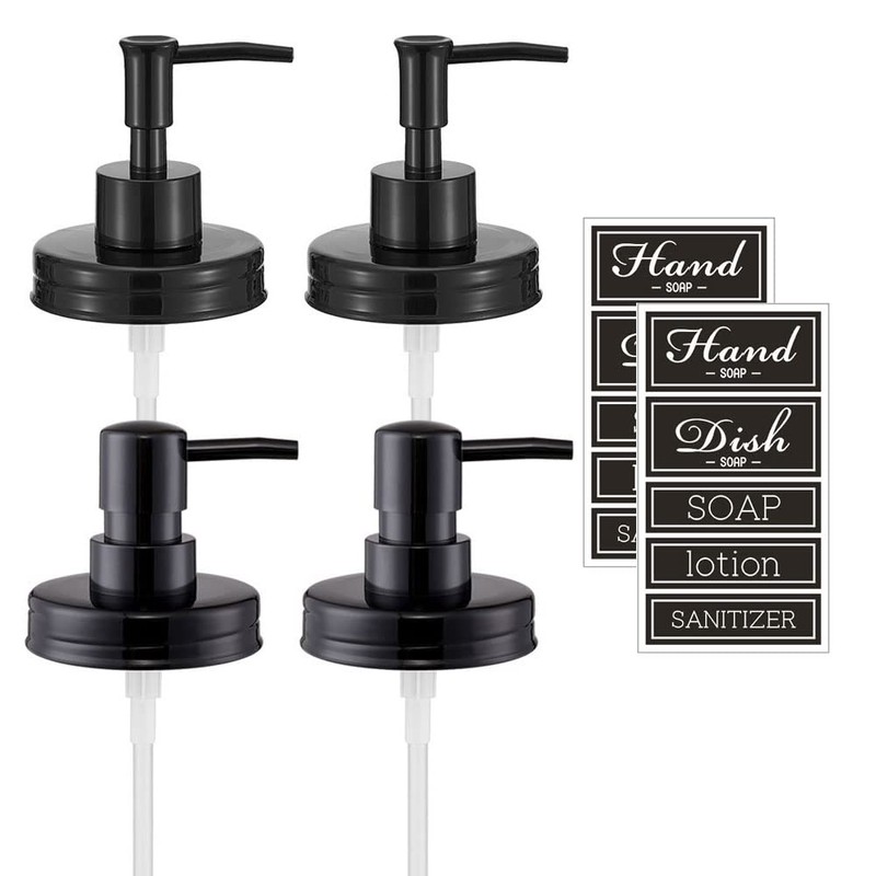 Onsogi Regular Mouth Plastic Mason Jar Soap Dispenser Pumps and