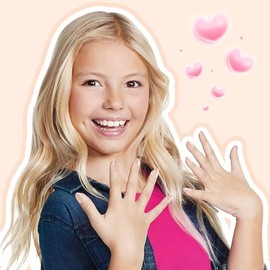 Plauva 26 uñas postizas para niños, diseño de margaritas moradas con punta francesa, para niñas adolescentes de 8 a 12 años, con pegamento.