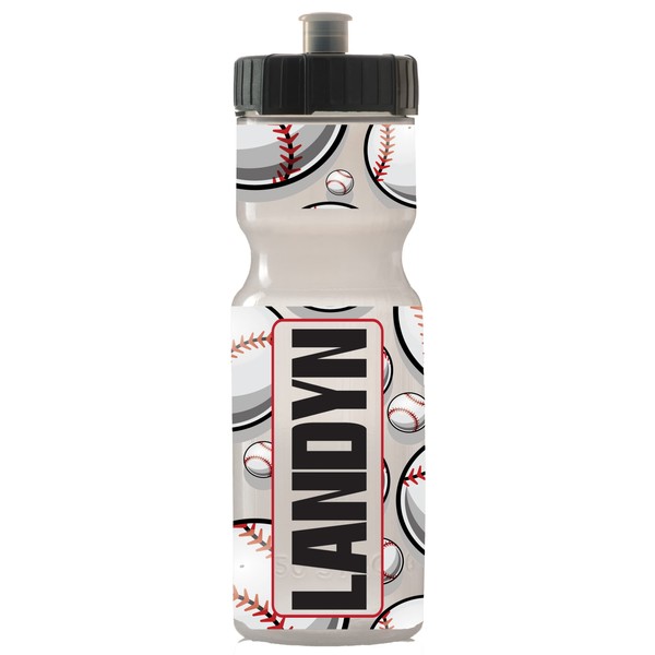 50 Strong 22oz Kids Personalized Baseball Squeeze Water Bottle –