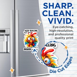 (2 Pack) Keep Rolling Your Eyes You Might Find A Brain Back There Magnets - 5" On Longest Side - Premium Magnet - for Cars, Refrigerators, Toolboxes, Lockers - Made in USA - MAG1044