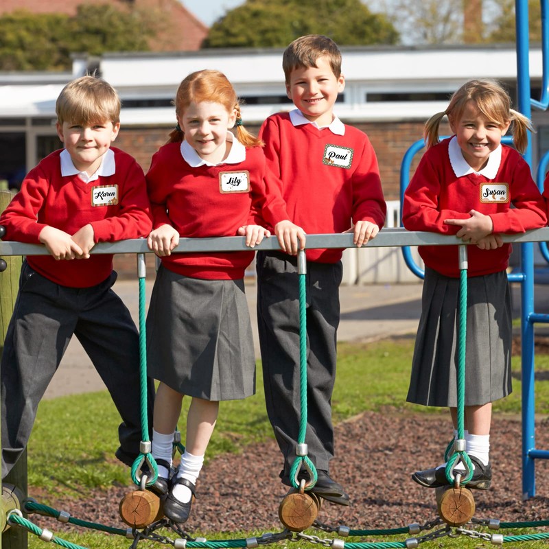 Nezyo 144 Pieces Boho Name Tag Stickers for Students Rainbow