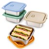 4 Pack 32oz Stainless Steel Sandwich Containers with Silicone Lids