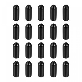 sourcing map Pack of 20 4 mm Protector Rubber End Caps Cover for Screw Furniture Pipe Black