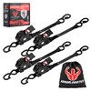 ARMORLOGISTICS Retractable Ratchet Straps 4 Pack, 1500LBS Break Strength Self