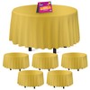 SOL 6pk Gold Round Table Cloth Disposable 140cm Party Tablecloths