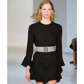 Glamorstar Wide Stretchy Waist Belt for Women Elastic Belt for Dresses Silver 80cm Fit Waist 32"-34"