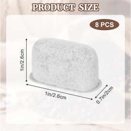 8Pack Coffee Filter Replacement for Delonghi Espresso Machine, Activated Charcoal Coffee Water Filter Replacement 7313285779, Coffee Machine Accessories for Enhanced Coffee Taste