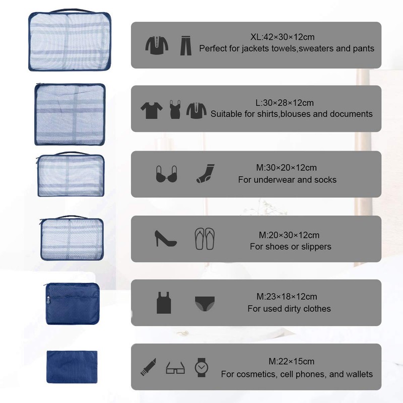 Packing Cubes for Suitcase 10 Sizes Suitcase Organizer Bags 10
