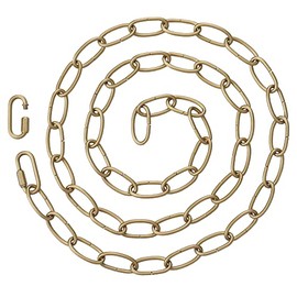 KSANA Gold Lighting Chain, 19 Feet Chandelier Pendant Hanging Light Fixture Chain Extension Heavy Duty with 2 Connection Locks for High Ceiling