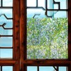 Qianly Privacy Window Film Static Cling Leaf Rainbow Sticker Decorative