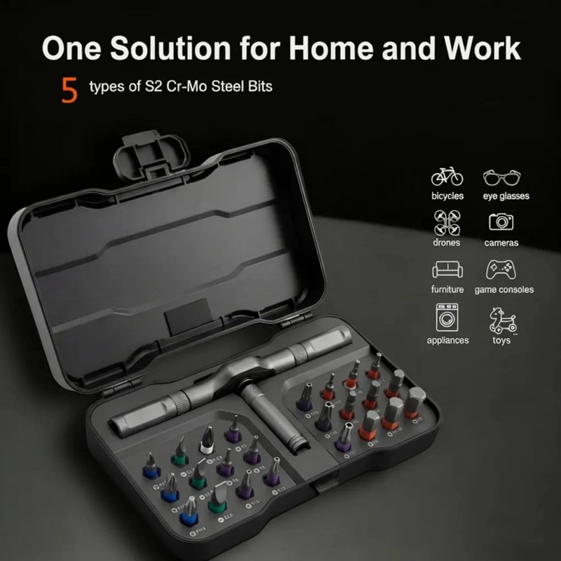24 in 1 Magnetic Screwdriver Set, Multi Bit Ratcheting Screwdriver
