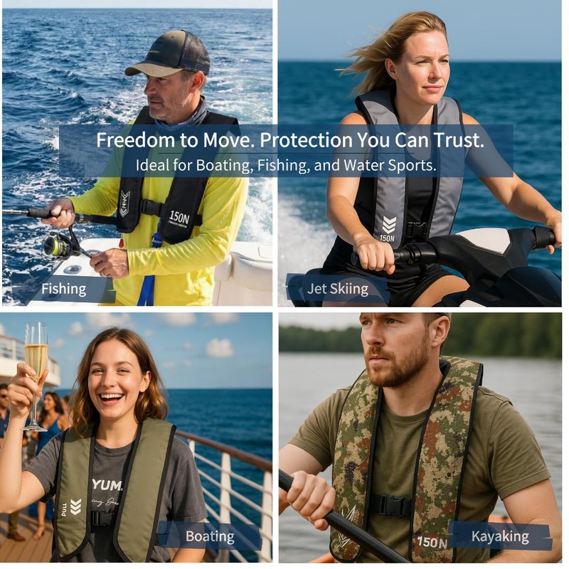 Automatic Inflatable Life Jacket | Low Profile PFD for Adults