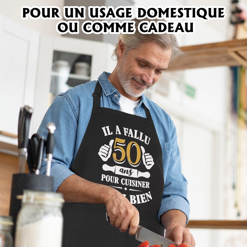 Halinuia Kitchen Apron for Men and Women, black