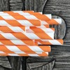 Stripe Paper Straws - Party Supply - Orange White -