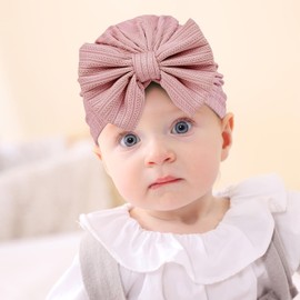 Pesaat Baby Girl Cotton Newborn Hospital Hat Infant Caps Bow Baby Beanie Hats for Girls Spring Summer 0-36 Months (5PCS- G, 0-3 Years)