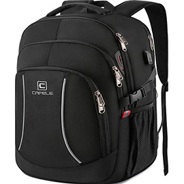 17.3 inch Laptop Backpack,Extra Large Backpack Bookbag Computer Rucksack with USB Charging Port,Water Resistant Sturdy Backpack for Business College School Travel,Men Women Casual Daypack,Black