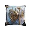 Steampunk Clock Ice Cube Mechanical Art Throw Pillow