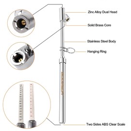 GODESON Dual Head Tire Pressure Gauge,Heavy Duty Pen Tire Gauge Range 10-150PSI; 1-10Bar. Dual Head Truck Air Pressure Gauge…
