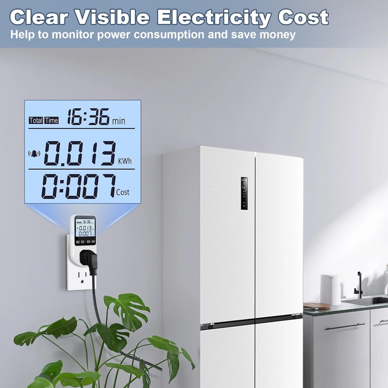 2 Pack Upgraded Watt Meter, Power Meter Plug Electricity Usage