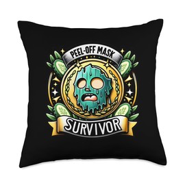 Peel-off Face Masks Survivor Funny Skincare beauty routine Throw Pillow