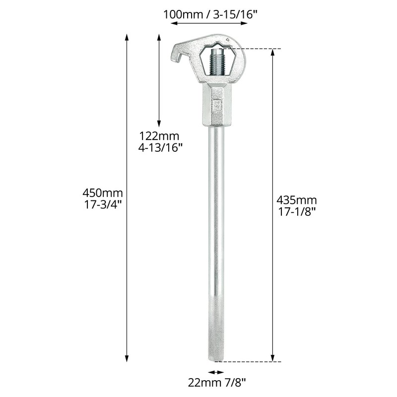 QWORK Heavy Duty Adjustable Hydrant Wrench – Fits 1-1/2" to