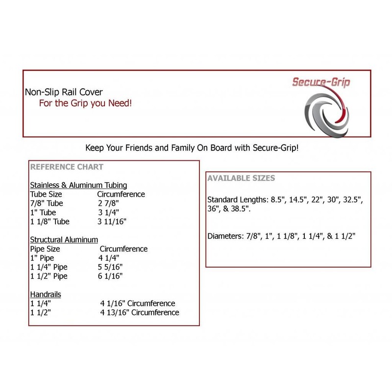 Secure-Grip: Non-Slip Boat Handrail Cover 44.5" (Fits 48" Grab Bar)