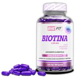 BHP NUTRITION Biotina con Ácido Hialurónico y Colageno Hidrolizado| 100 caps | Suplemento Alimenticio específico para piel y uñas| alta biodisponibili