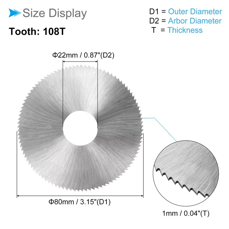 CoCud HSS Saw Blade, 3.2" Outer Dia 0.04" Thickness 108