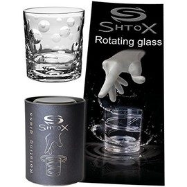 SHTOX Rotating Crystal Glass, Old Fashioned/Long Drink/Goblet Cocktail/Juice Glasses