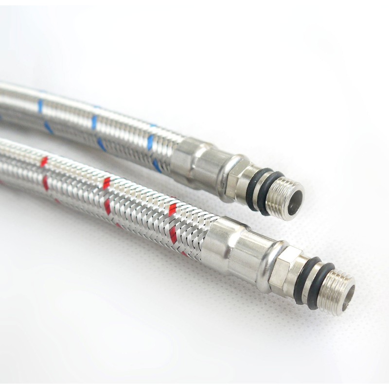 Pack of 2 Monobloc Flexible Braided Tap Connector Tails Hoses