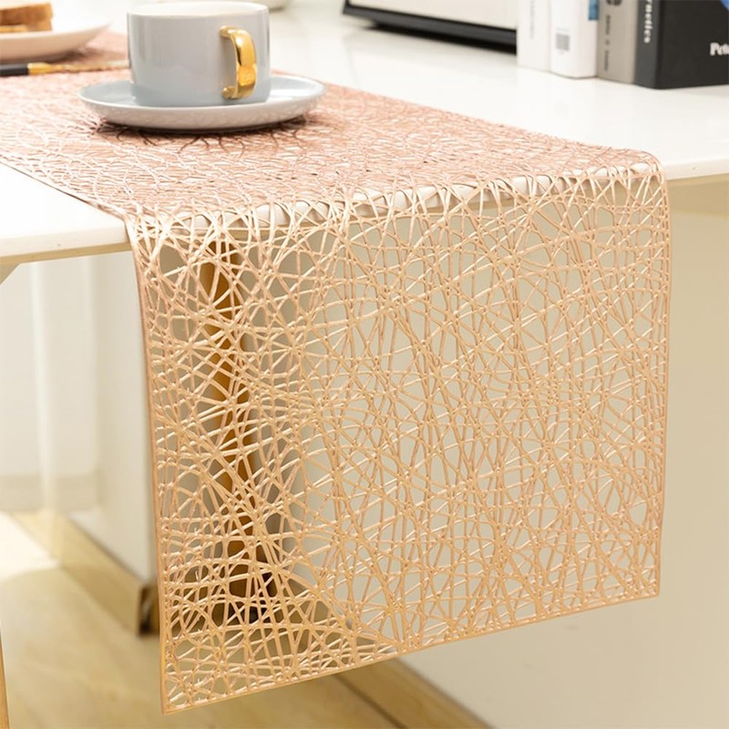Hosoncovy Hollow Table Runner Non-slip Decorative PVC Table Mats Placemat