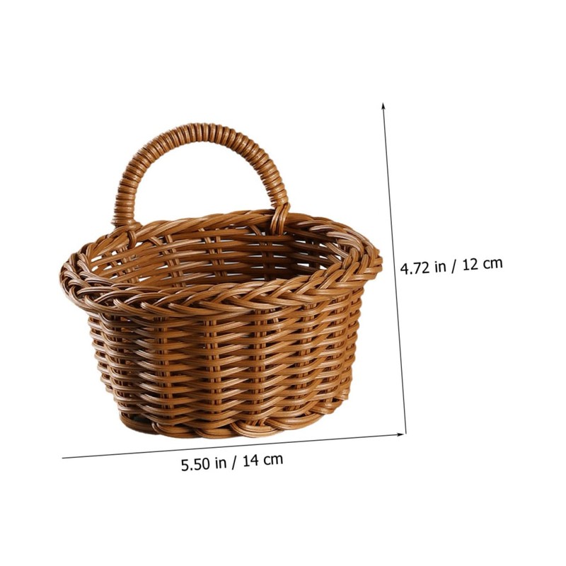 Anneome 2Pcs Decorative Imitation Rattan Wall Hanging Basket Multi-function Woven
