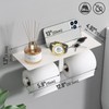 Danpoo Bathroom Toilet Paper Holder with Shelf, Wall Mount, Double