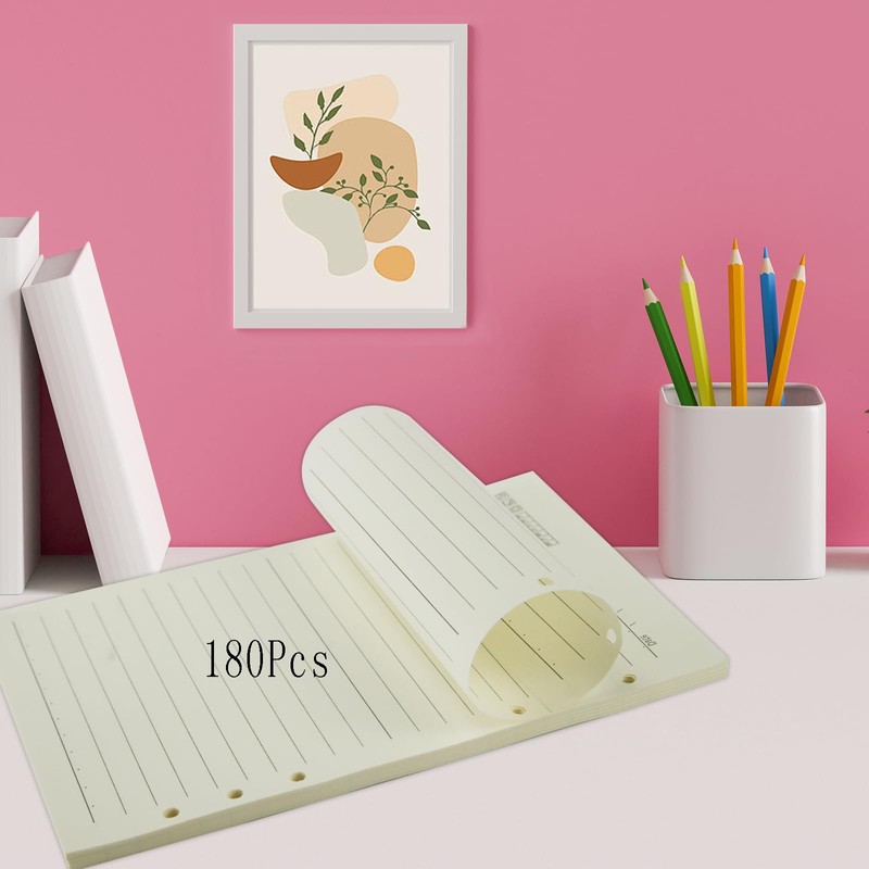 YFLeomry 180 Sheets A5 Line Paper 3 Packs Ring Binder