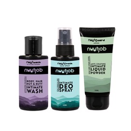 Nuutjob Happy Sac Gift Set For Men (Combo of 3), Includes Intimate Wash, Intimate Deodorizing Spray, and Intimate liquid powder to control sweat | Gift set for him -1.69 fl oz