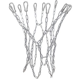 SUGOOE Basketball Net, 304 Stainless Steel Basketball Chain Net with 12 Hooks, Suitable for Quick Installation